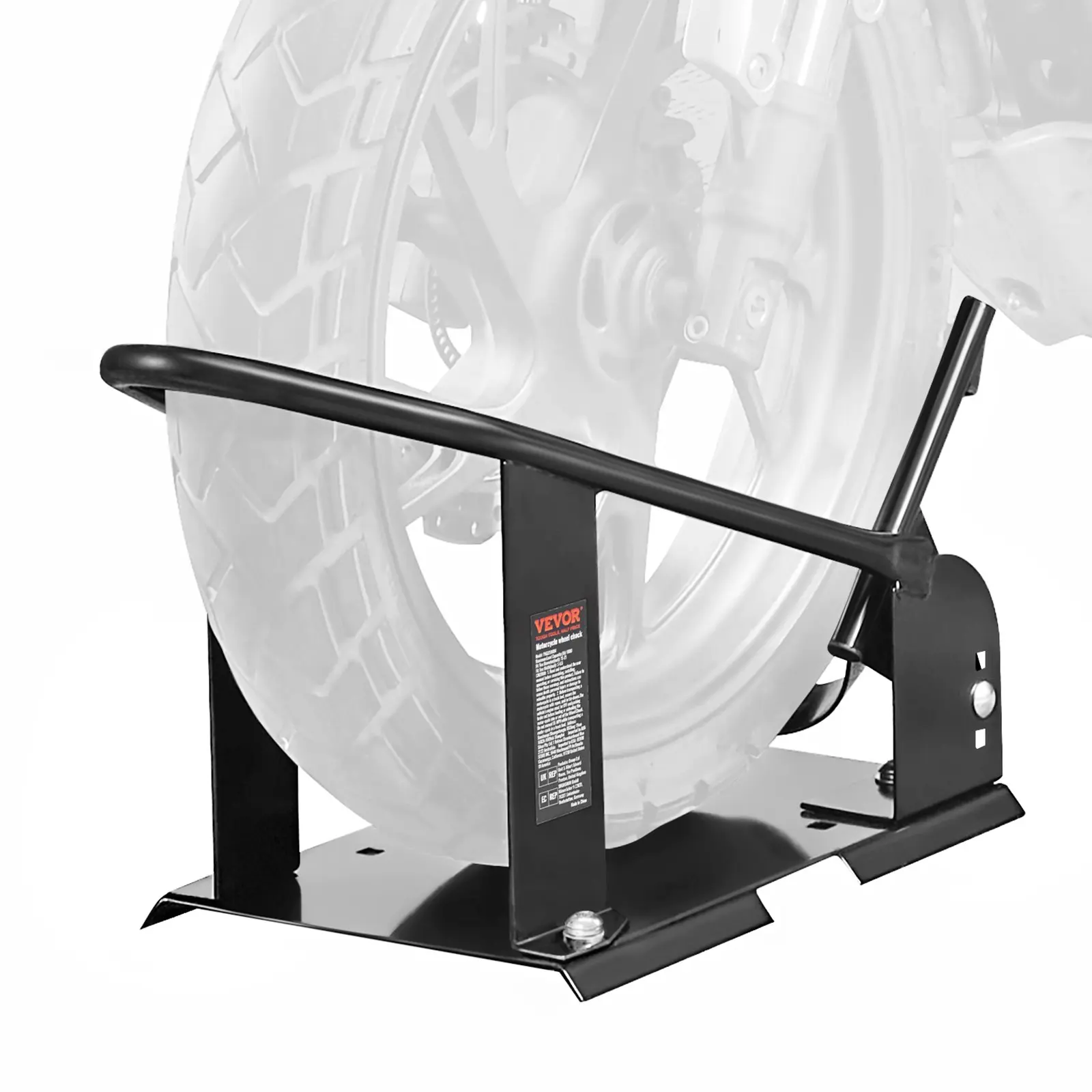 【Summerfinds】VEVOR Motorcycle Wheel Chock, 1800 lbs Capacity Wheel Cradle Holder, Heavy-duty Steel Motorcycle Front Wheel Stand with 3 Adjustable Holes, For 15"-21" Off-Road Motorcycles, Standard Motorcycles
