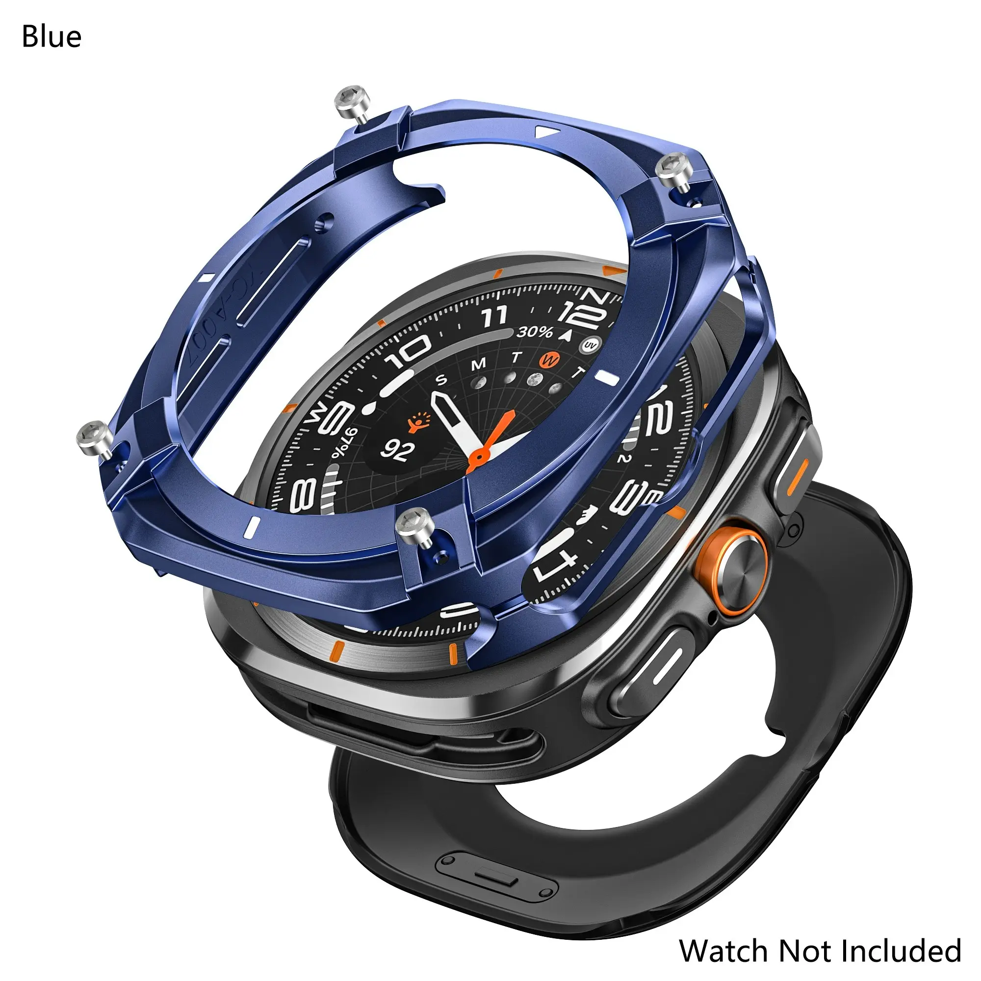 Sports Mesh Metal Shell for Samsung Ultra 47mm, Ergonomic Curve Bumper with Hexagon Hollow Pattern, Shockproof Cover for Marathon, Triathlon & Water Sports Activities.