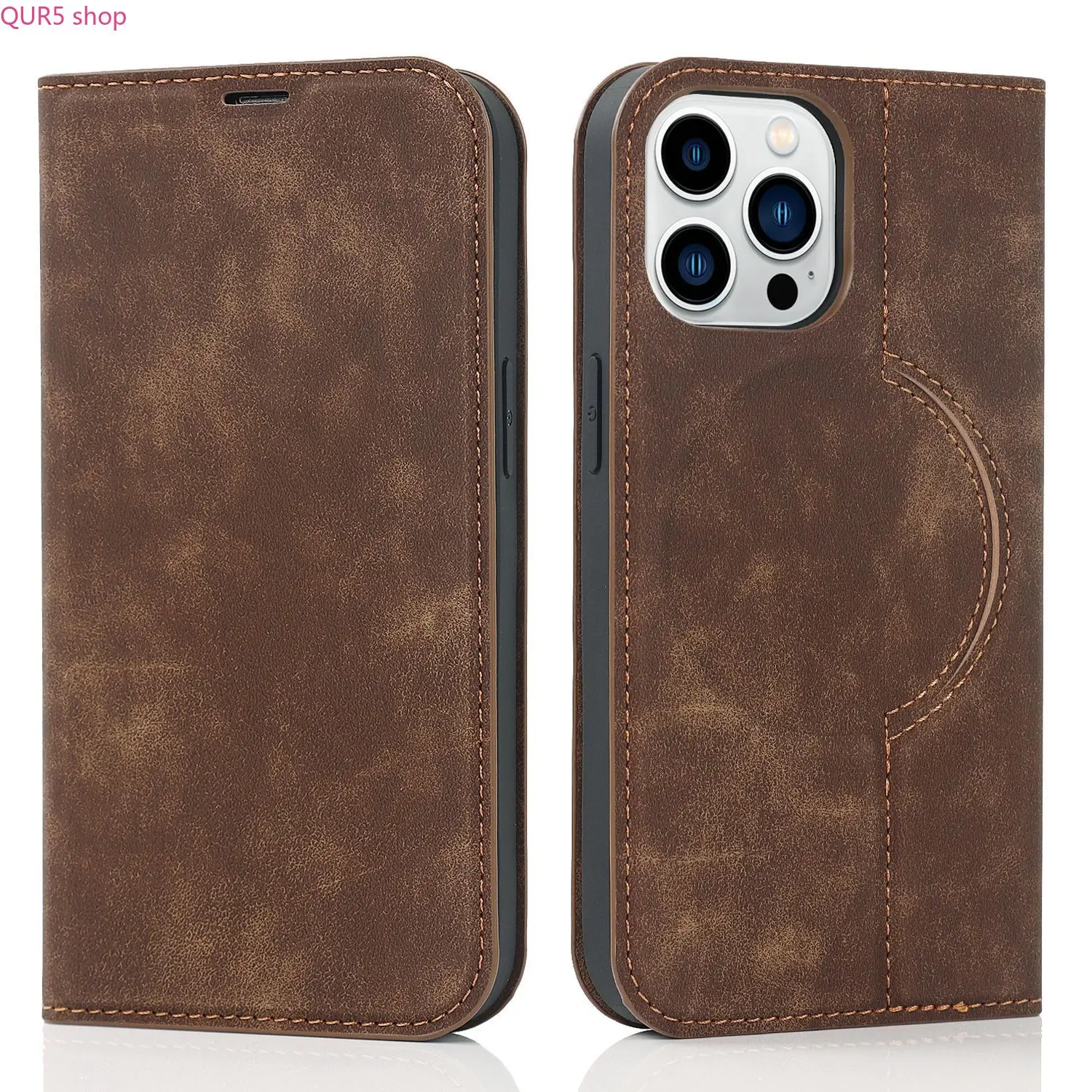 MagSafe Magnetic Flip Leather Phone Case For iPhone 17 Pro, Support Wireless Charging Wallet Cover With Card Slots, Shockproof Full Protection Folio Shell For Daily Travel Storage