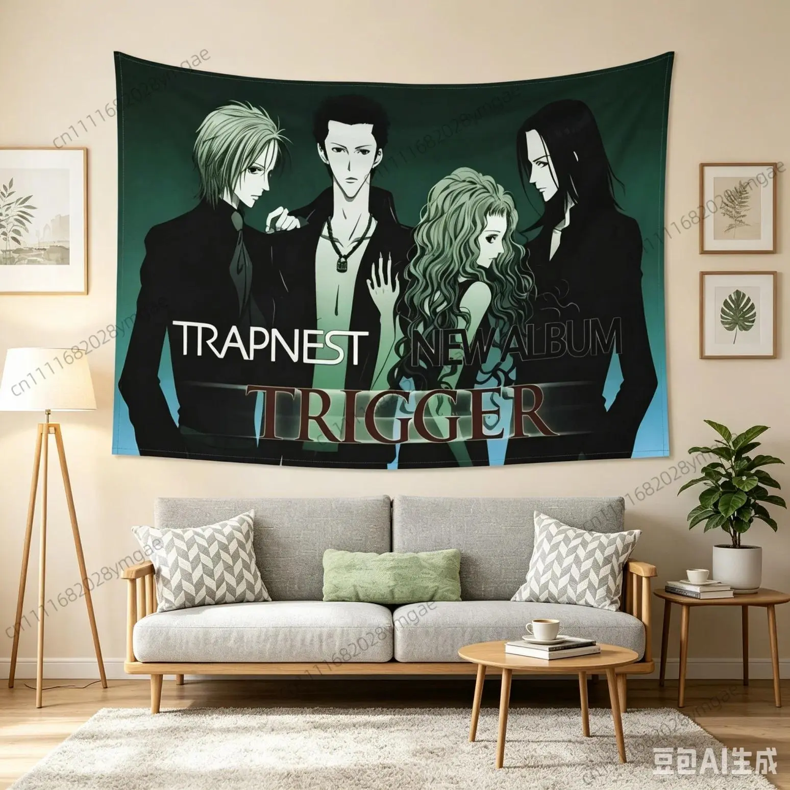 Anime NANA Trapnest Band Music Tapestry, Lightweight HD Print Backdrop with Hanging Clips, Aesthetic Wall Hanging for Anime Fans’ Bedroom Decor, Figures