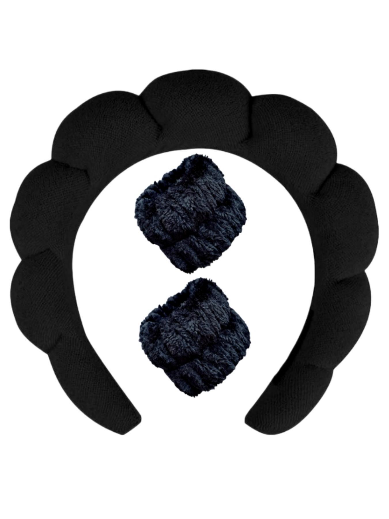 3pcs Reusable Makeup Remover Headband for Galentinesparty, Wristband Padded Hair Hoop for Daily Wear for Fall & Winter, Fashion Matching Hair Accessories for Women & Girls for Makeup, Spa