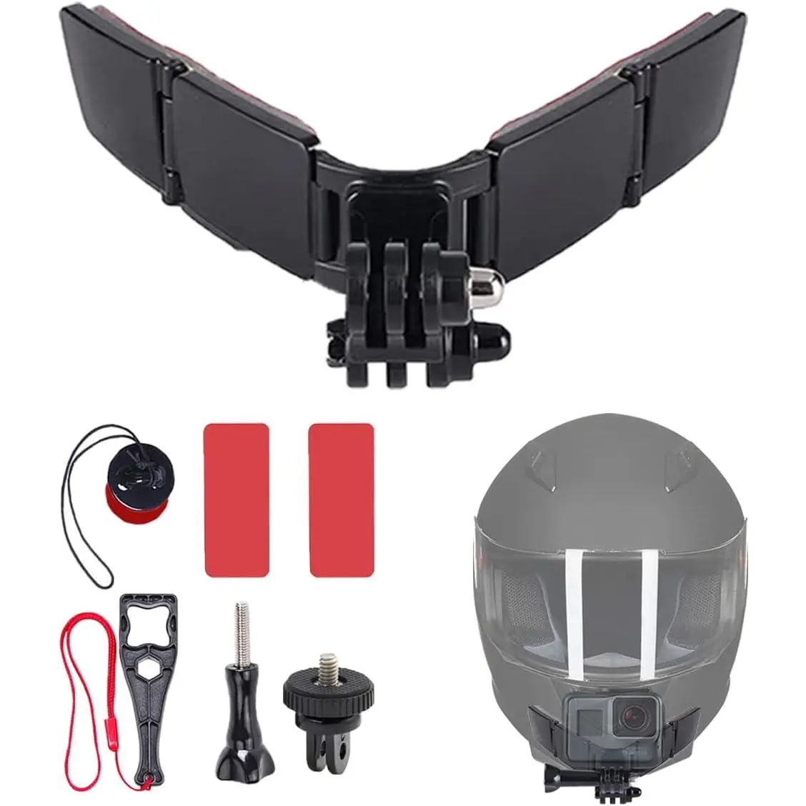 Helmet Chin Mount for GoPro, Adhesive Chin Mount Fit for Full Face Motorcycle Helmet, Immersive POV Recording, Compatible With GoPro Hero 13 12 11 10 9 8 Camera, Helmets Accessories Gear For Man Women