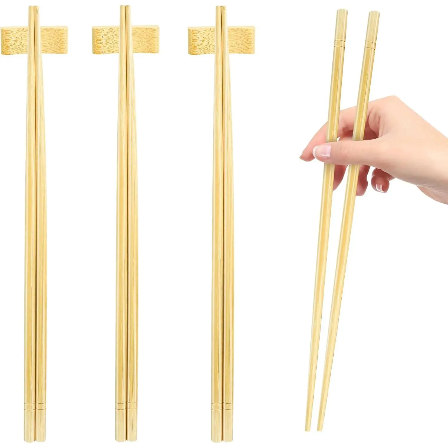 9.5 Inch X 5 Pairs Chopsticks,,Simplea and Minimalistic Design, Size Choices 7"/9.5"/12"