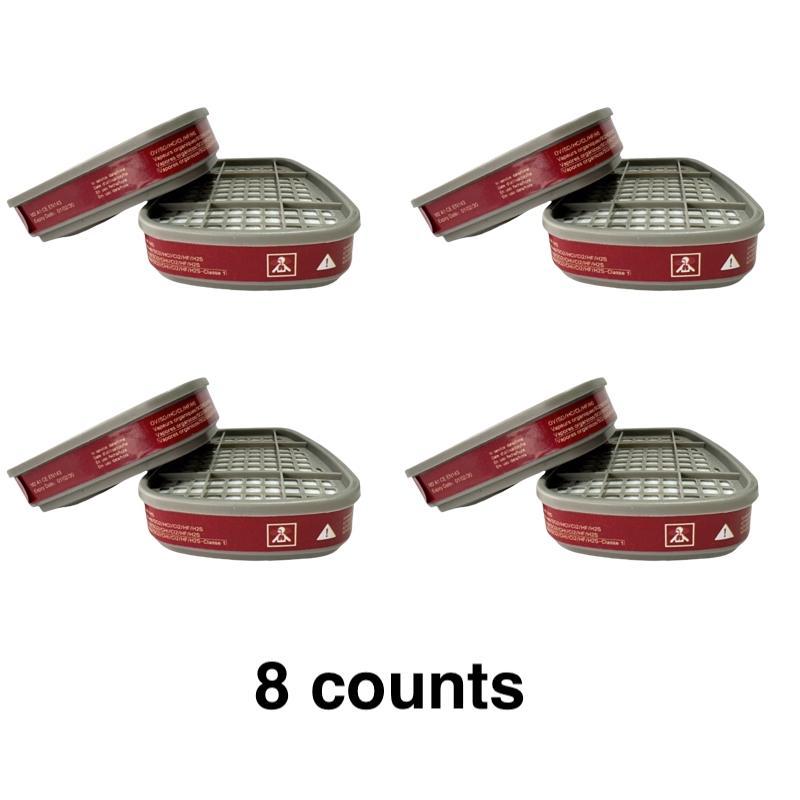 8PCS 40mm Dust Toxic Filter Boxes, Activated Carbon Filters, Face Mask Accessories, Compatible with Half-Face and Full-Face Masks