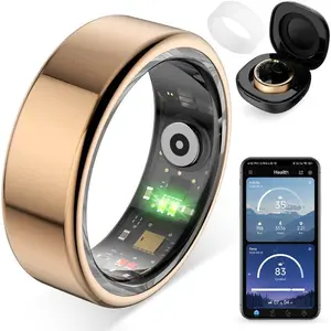 R02  Ring,  Ring for Women and Men, No Subscription Fee, with a  Case, Supports ,  , Sleep  . (Rose , 10#)