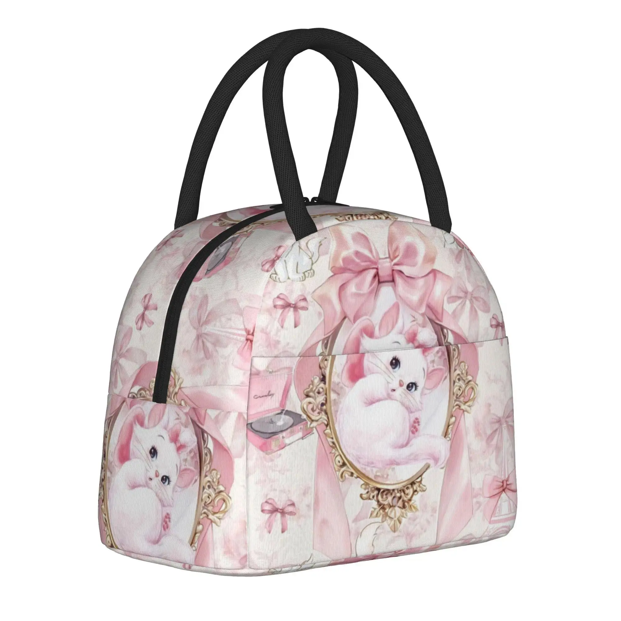 Cartoon Marie Cat Aristocats  Insulated Lunch Bags Thermal Bag Meal Container  Large Tote Lunch Box for Men Women Beach  Picnic