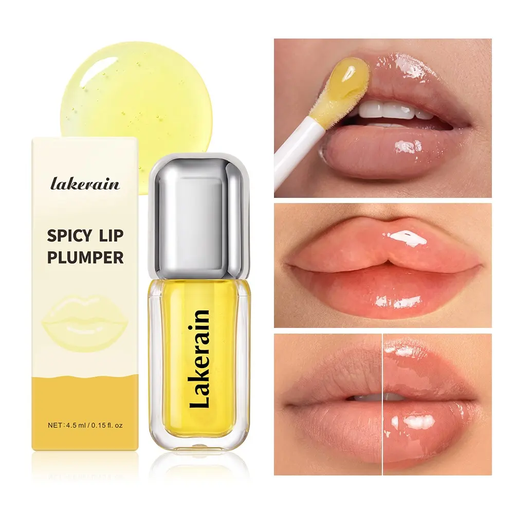 Senmu Enhanced Spicy Lip Plumper, Milder Version, Moisturizing Glass Lip Oil, Transparent Hydrating Lip Essence, Long-Lasting Comfort