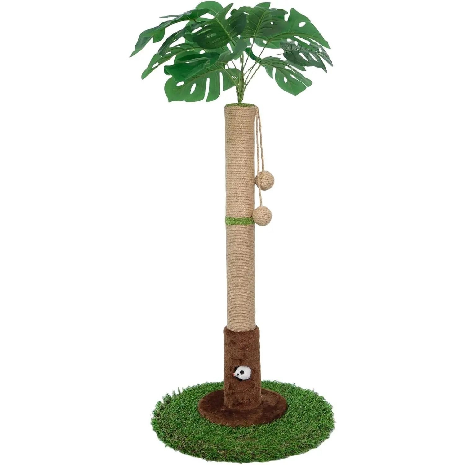Cat Scratching Post for Indoor Cats and Kitten - 35.43" Tall Cat Scratching Post with Sisal Rope,Palm Tree Cat Scratch Post with Hanging Ball