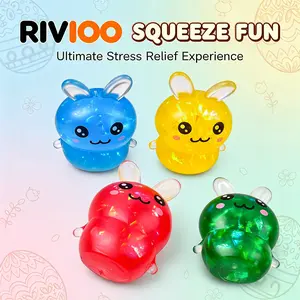 RIVIOO Easter Trumpet Maltose Bunny Pinch Le Mini Cute TPR Vent Small Animal Decompression Toy