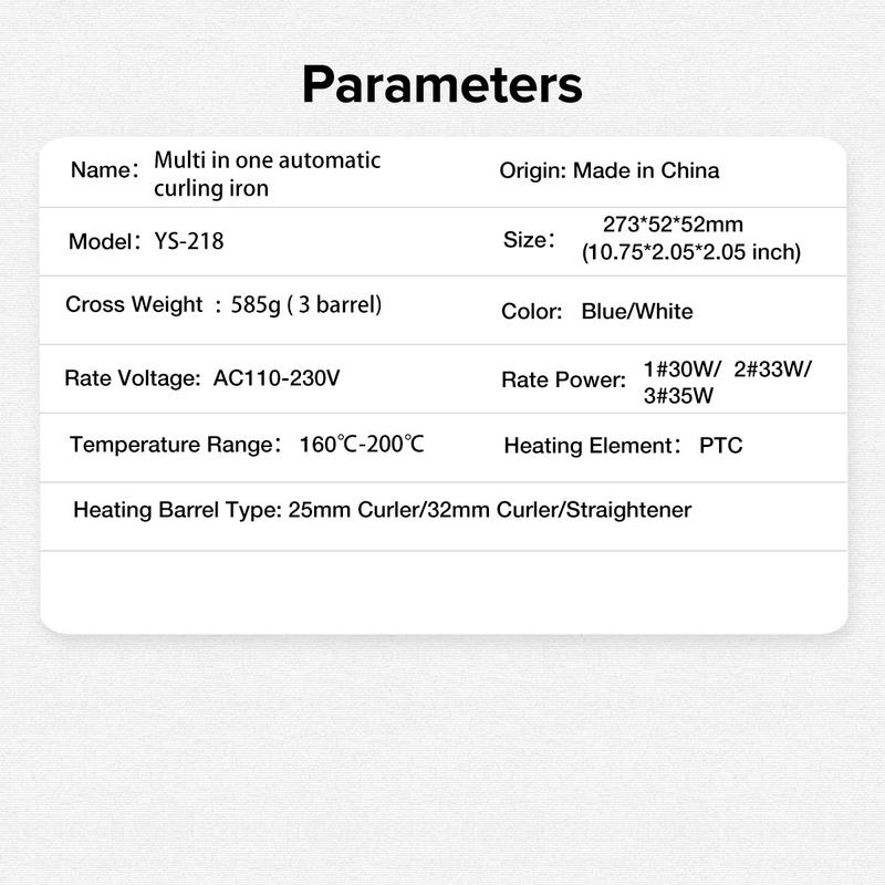 3-In-1 Curling Volumizing Straightening Hair Curler Set with Ionic Spray, Reduces Static Frizz, Locks in Moisture, Easy to Use, Automatic Shut off After 60 Minutes