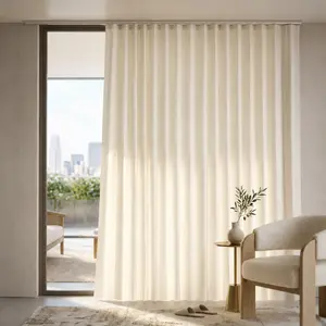 No-Drill Partition Curtain, Semi-Sheer Privacy Divider with Hooks, Ideal for Apartments, Bedrooms, Dorms, Workshops, Small Spaces