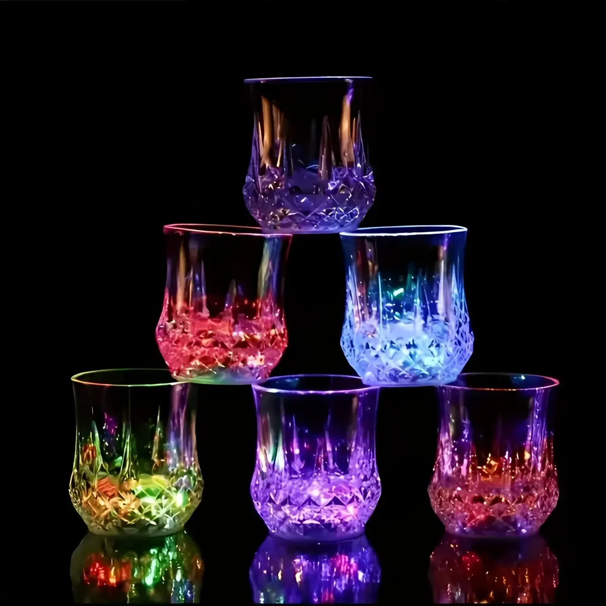 2 PCS Light Up Cups, Colorful LED Wine Glasses: Perfect Atmosphere Props for Parties, Nightclubs, Bars, Birthday Parties, Festival Gatherings, Table Settings, Weddings and Christmas Decorations