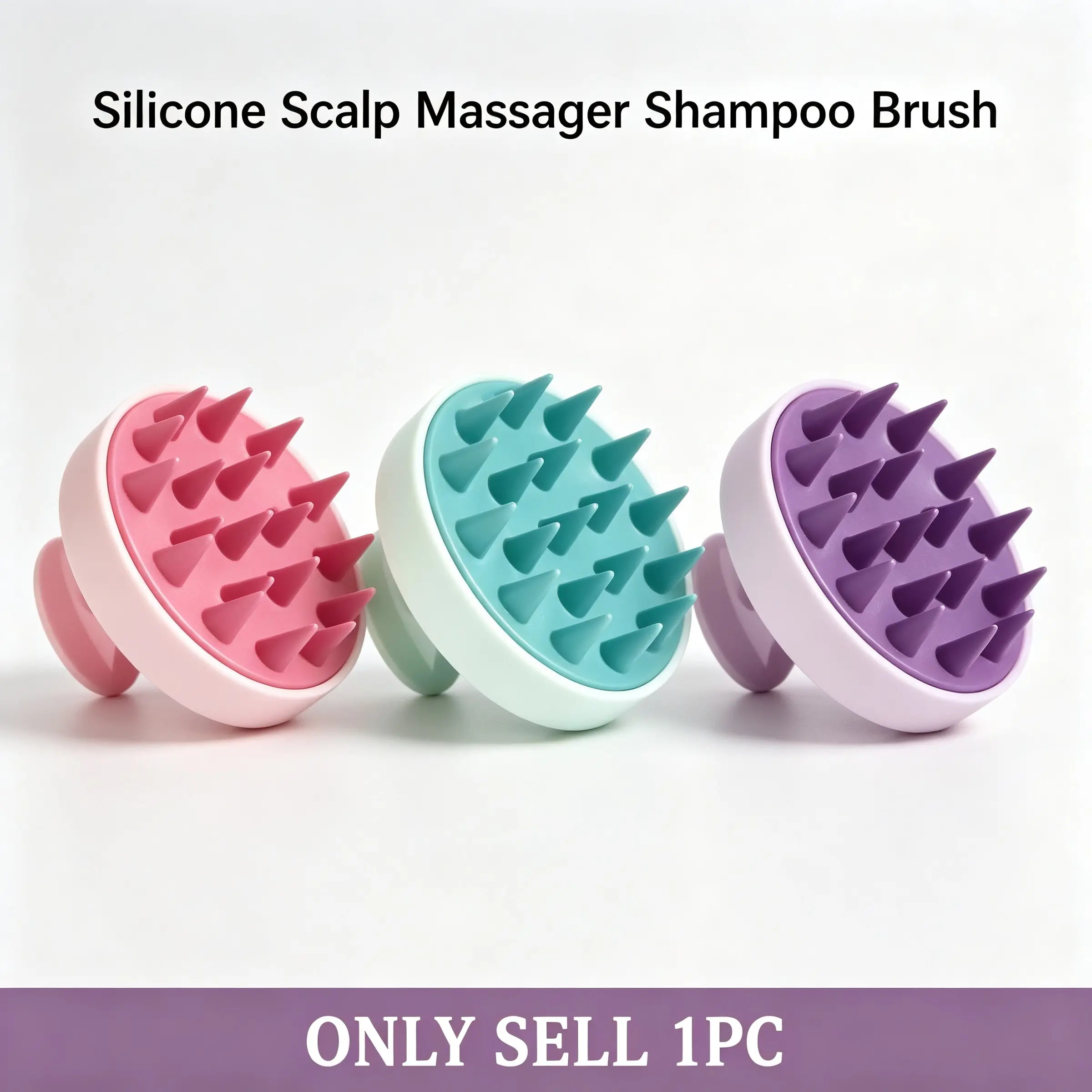 Scalp Massager Shampoo Brush, Soft Silicone Hair Scalp Scrubber for Hair Growth & Dandruff Removal, Wet & Dry Use Head Massager Exfoliator Brush for Scalp Care, Shower Hair Brush for Women Men Kids All Hair Types, Shower Bath Tool, Bath Essentials