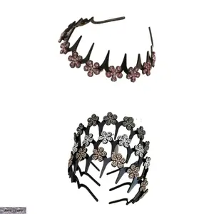 Unisex Wavy Crystal Headband Set, Lightweight Non-Slip Hair Accessory, Sparkling Crystal-Accented Wave-Shape Band, Ideal for Weddings & Everyday Wear, Hair Accessories