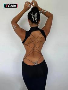 women's backless butterfly decor bodycon dress, fashionable formal turtleneck o-ring tank dress for party club dating wear, fall dresses, ladies clothes for fall, birthday dresses, dresses for women, dresses for summer, womenswear