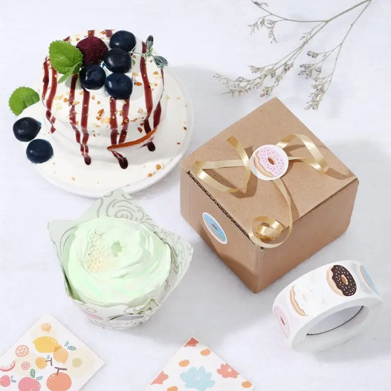 Sticker rolls, fashionable doughnut stickers, with attractive appearance, suitable for your gift packaging, wedding gifts, home handicrafts, art and craft production