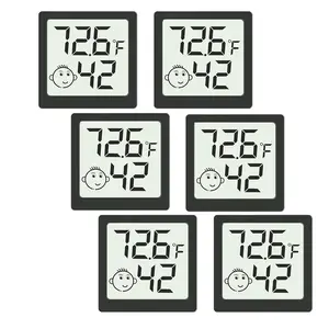 Mini Humidity Meter Hygrometer 6 Pack Room Thermometer Indoor Digital Temperature and Humidity  (Black)