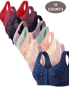 Multi-Piece Floral Bra Set, Ultimate Comfort and Support, Fashionable Design for Daily Wear, Push-Up Full Coverage, Various Sizes Available