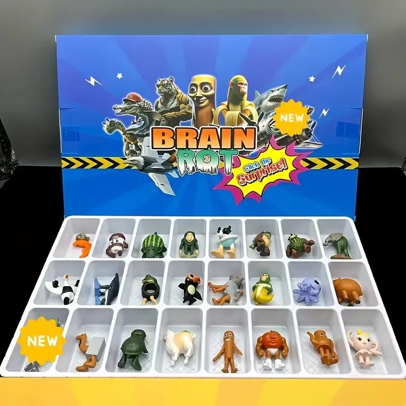 24-Piece Calendar Blind Box Set, Italian Creative Monster Animal Figurines, Fun Desk Decor for Home Office, Halloween Christmas Birthday Gifts