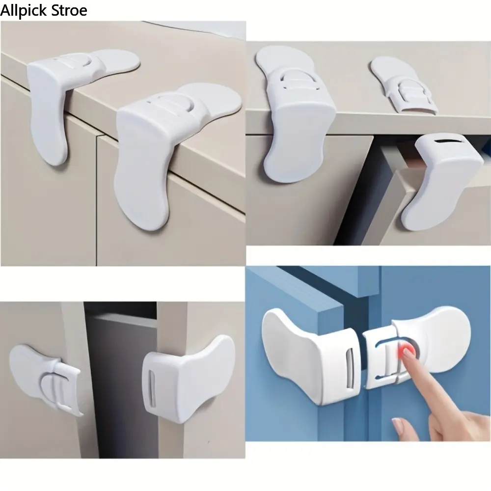 10 safety lock sets, ideal for fixing cabinets, drawers and refrigerators - easy to install without drilling, made of durable ABS material, suitable for refrigerators, drawers, cabinets, Drawer Locking, Magnetic Cabinet Locks