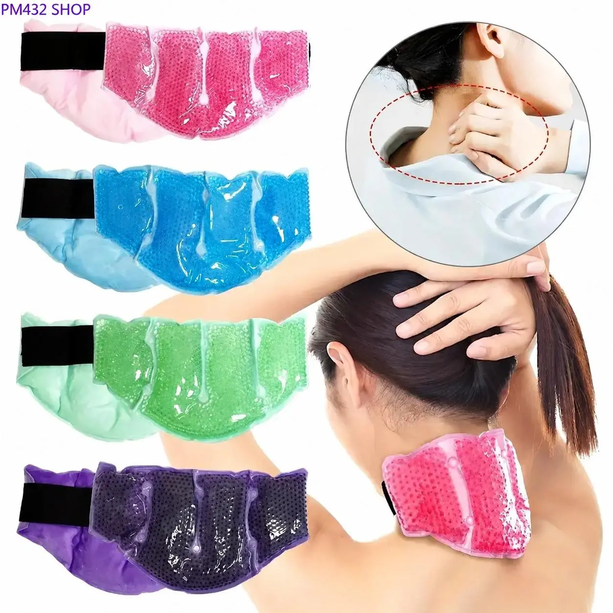 Neck Ice Pack Wrap Gel for Pain Relief – Reusable Hot & Cold Compress Therapy, Soothing Swelling & Sprains, Ideal for Neck Tension, Office Pressure & Recovery Support