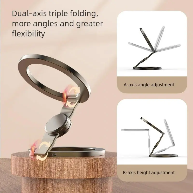 2-in-1 Dual Magnetic Ring MagSafe Phone Ring Holder & Fidget Spinner, Foldable 360° Rotation Stress Relief Phone Stand, Universal for iPhone & Android Phones Accessories