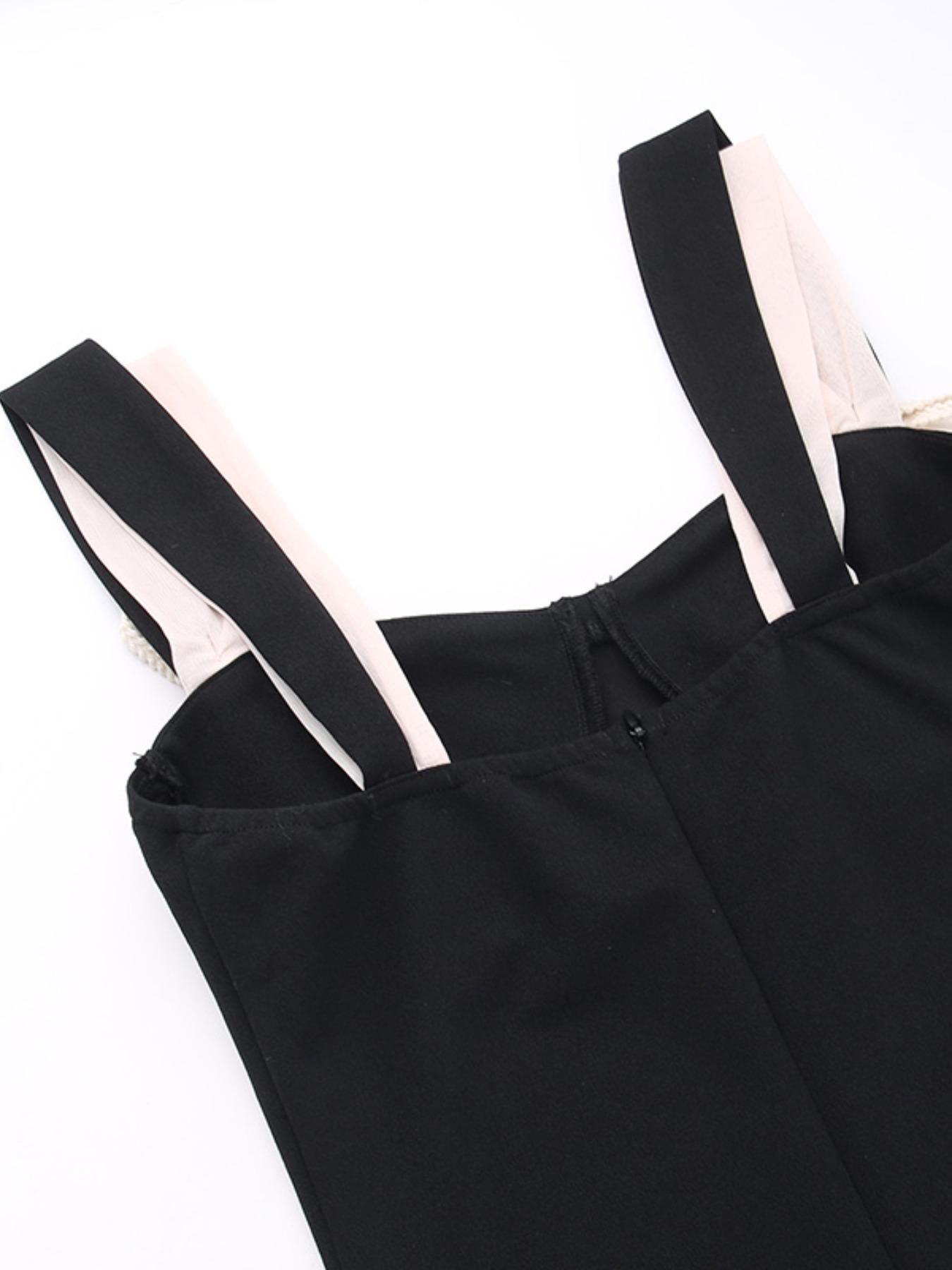 Women's Colorblock Zipper Back Dress, Elegant Sleeveless Formal Dress for Easter Party Wedding Guest Gown, Ladies Summer Clothes, Elegant Dresses