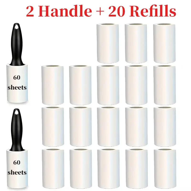 Everyday Clean Lint Roller, 2 Handles, 1200 Adhesive Sheets Total, Lint Remover for Pet Hair, Dark Clothes, Furniture, and Dusty Surfaces, Picks Up Fur & Fluff in Your Home, Car & Office