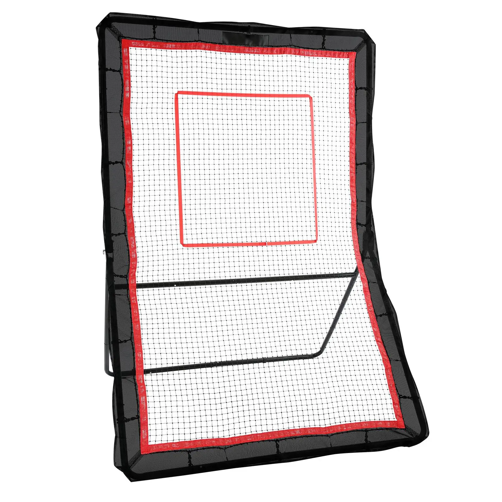 Lacrosse Rebounder for Backyard, 5x7 Ft Volleyball Bounce Back Net, Pitchback Throwback Baseball Softball Return Training Screen, Adjustable Angle Shooting Practice Training Wall with Target