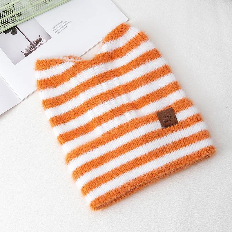 Women's Plush Winter Hat With Fluffy Ears,Cozy Cat Ear Design,Fashion Y2K Beanie For Women