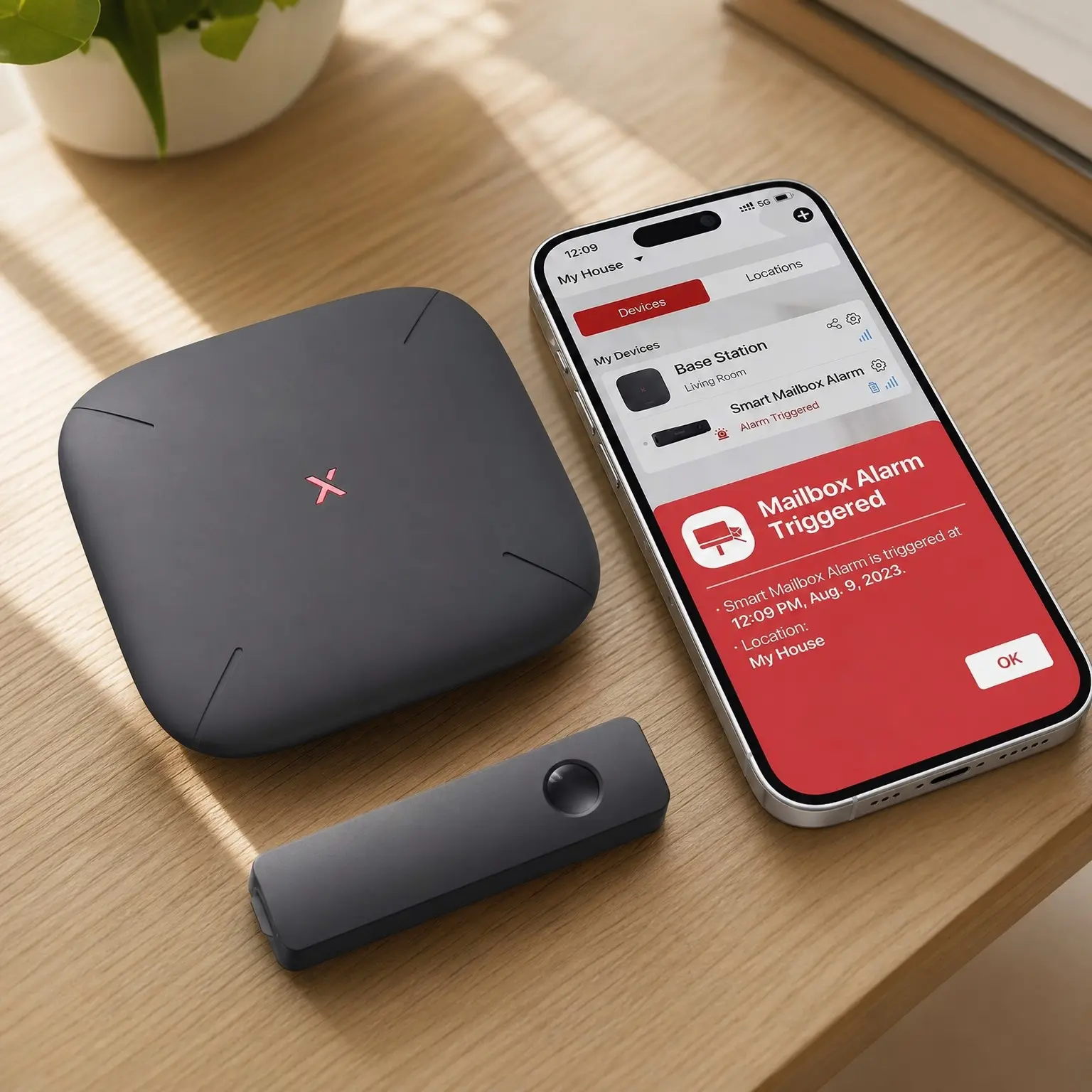 Smart Mailbox Alarm for Delivered Mail with App Alerts, Wireless Long Range Sensor with SBS50 Base Station, Up to 4 Years Battery Life, SMA11Gift