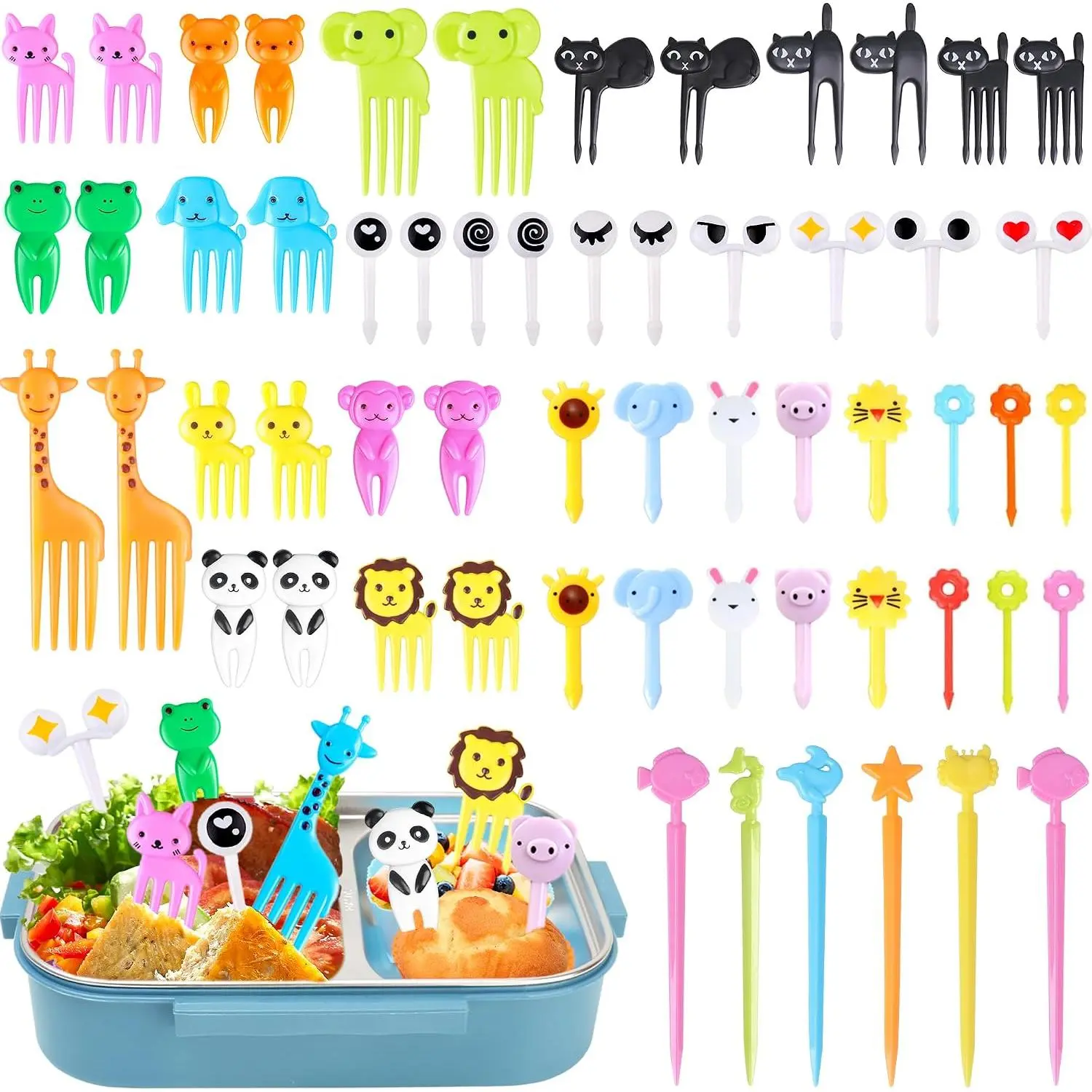 156 count   Picks for  Bento Box Accessories,  Fun   Picks, Cute Fruit Toothpicks for  Lunch Accessories,  Lunchbox Pick for