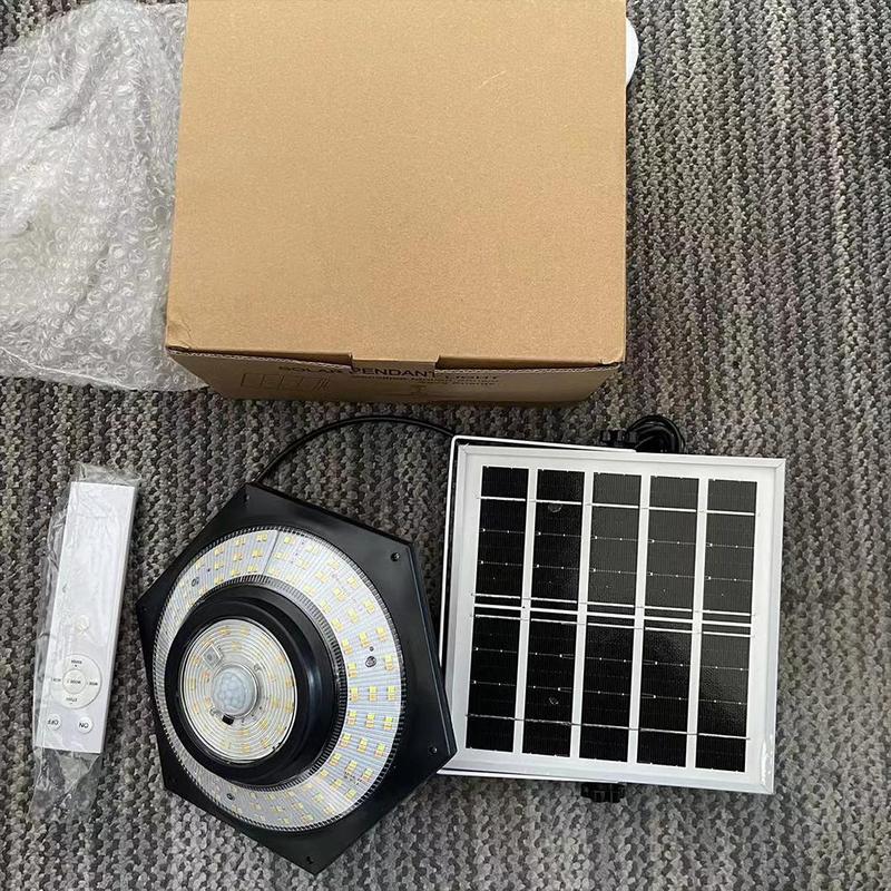 Solar Pendant Light, 228 LED Solar Pendant Light with Motion Sensor, Waterproof LED Wall Mounted Light with Remote Control, Outdoor Wall Lamp for Camping, Solar Powered Spotlight