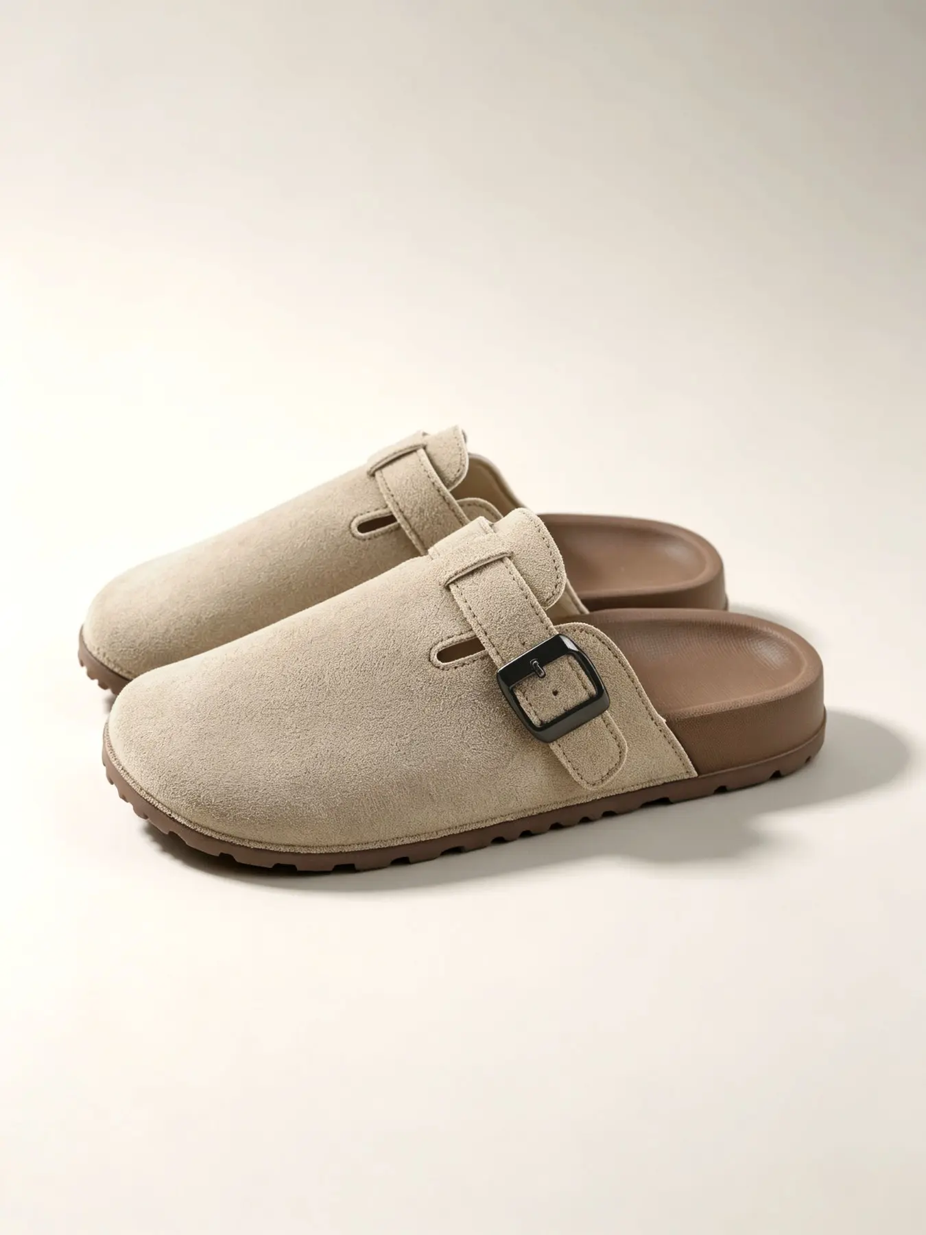 Women's Solid Color Mule Slippers, Adjustable Buckle Thick Sole, Casual Open Toe, All Seasons, Home &, 4 Colors