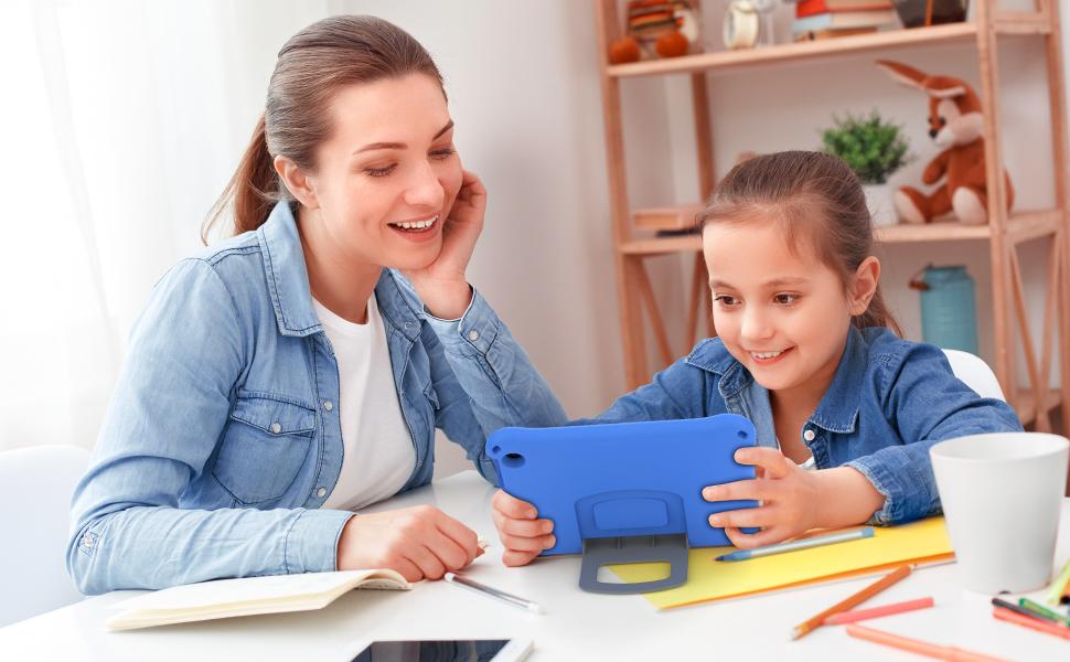 Fire HD 8 Tablet Case for, Kindle Fire 8 Case(12th/10th Generation, 2024/2022/2020 Release)-Auorld Lightweight Shockproof-Proof Cover with Handle Stand for Kindle Fire HD 8/8 Plus Tablet-Blue