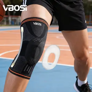 1 Piece Women Men 3D Knitting Breathable Knee Support Patellar Brace with Silicone Gel Pad, Spring Stays and Air Holes for Basketball, Running, Gym Fitness