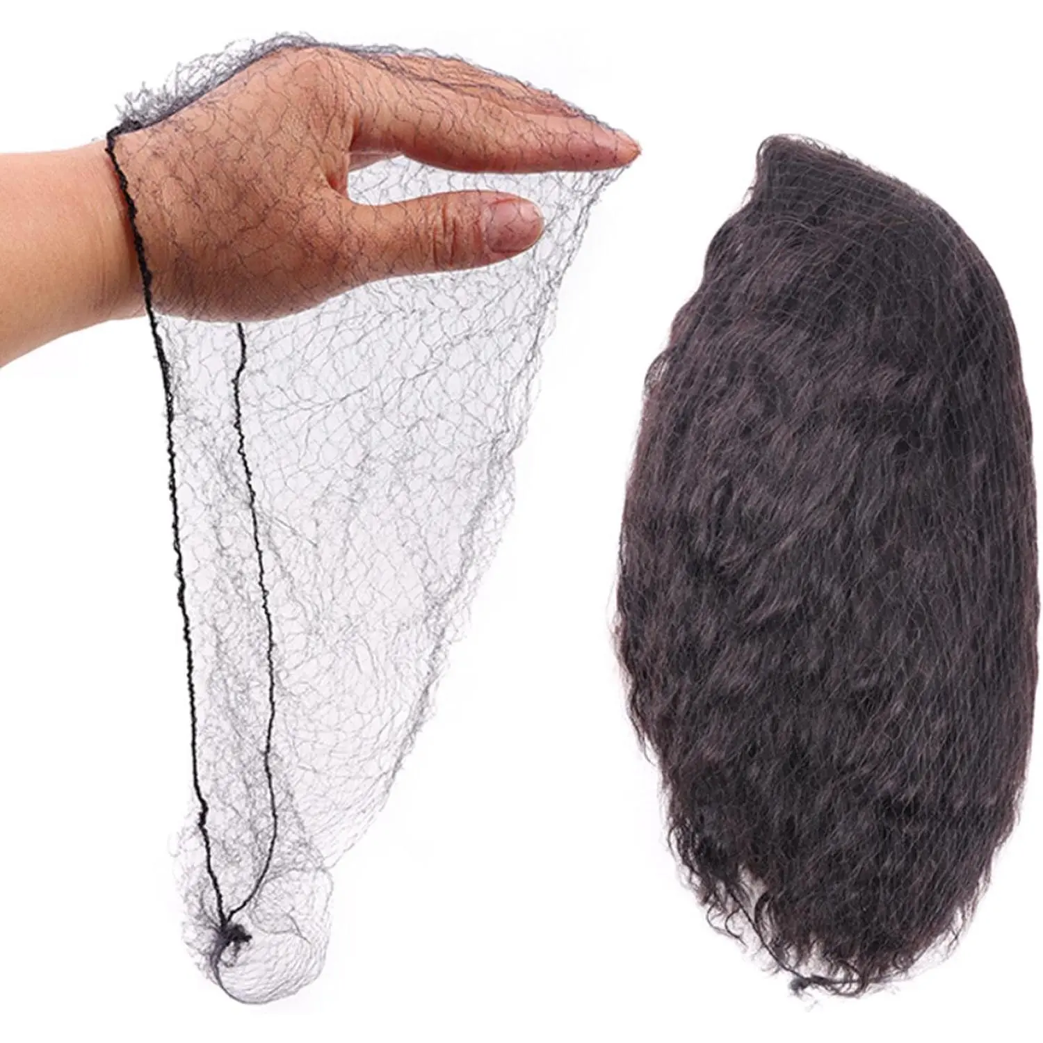 Invisible Hair Nets for Long Hair, 100 count 18-46 inch Black Elastic Mesh for Women Wigs Hair Bun  Service