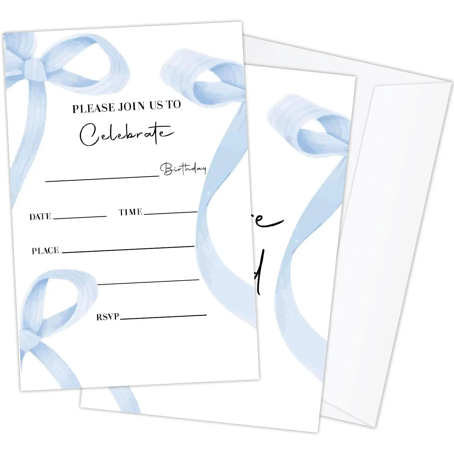 20 Pack  Bow Birthday Party Invitations with Envelopes for Girls Teens Adults, Birthday Celebration Party Invites Invitation Cards -12