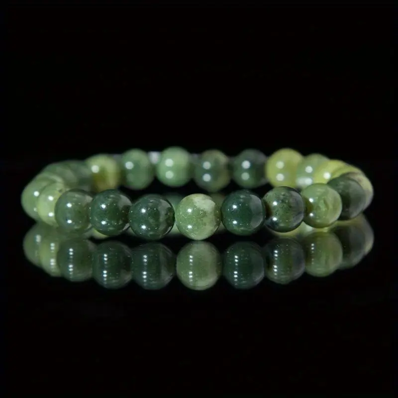 Women's 5A Natural New Jade Stone Bracelet - Lightweight, Elegant Round Beads Jewelry, Minimalist Accessory for Gifting & Wholesale, Bangle, Casual
