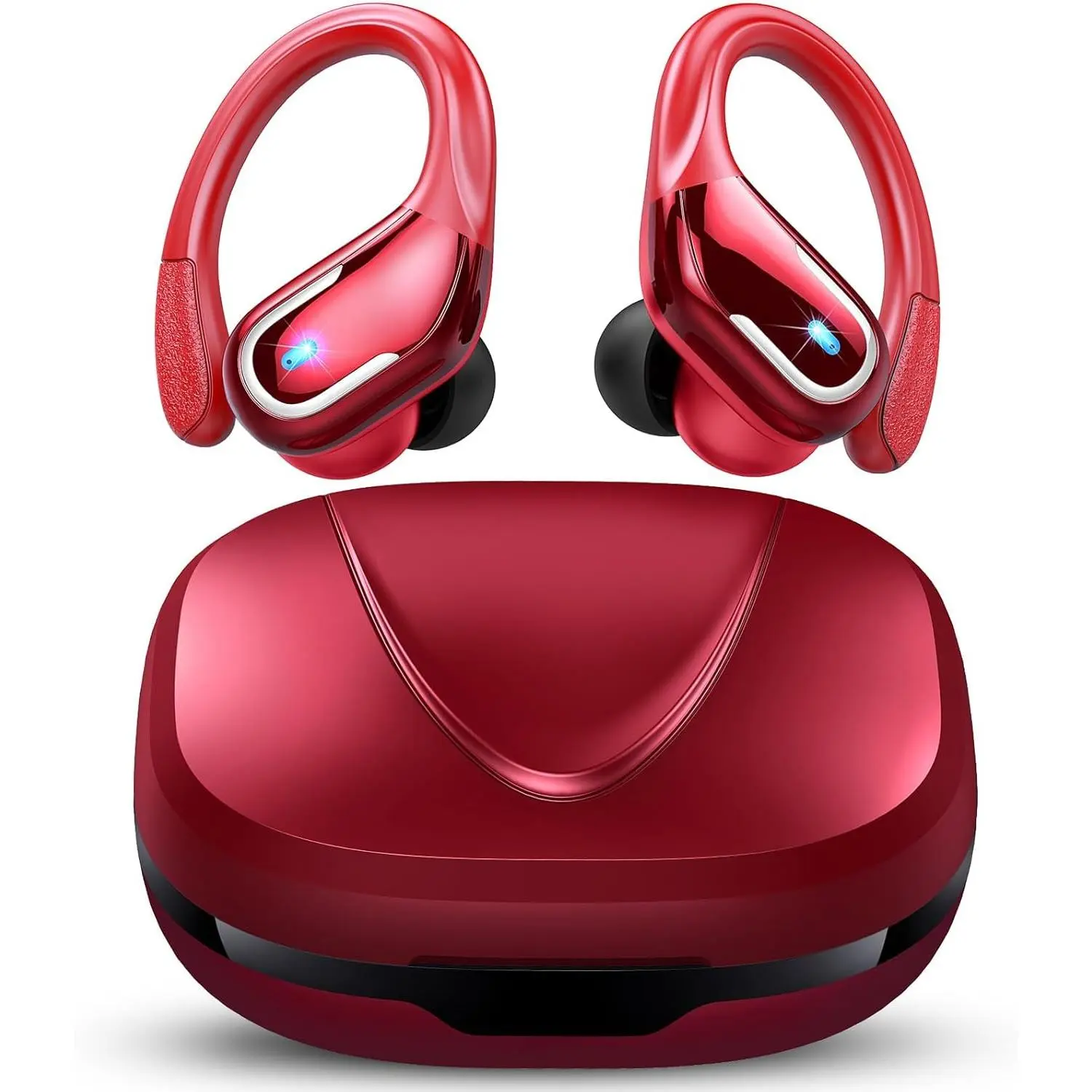 Wireless Earbud, 75Hrs Bluetooth 5.4 Headphones IP7 Waterproof for Sport, Running Wireless Earphones with ENC Noise Canceling Mics, Deep Bass Over Ear bud with Earhooks for Android, iOS, Workout, Gym