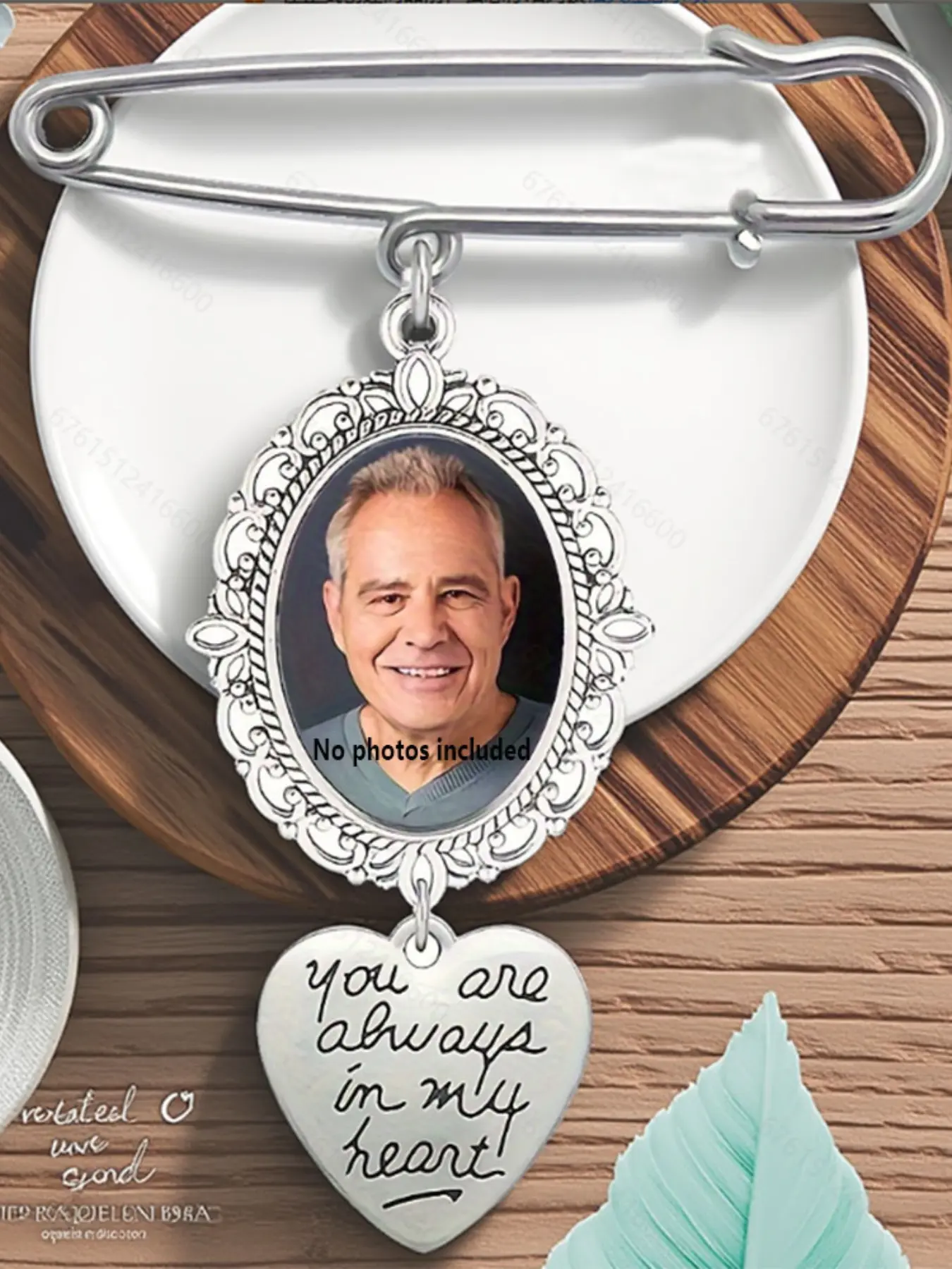 Personalized Graduation Decoration Memorial Ornament, DIY Moonstone Oval Glass Frame Pin Gem Base Holder, Wedding Photo Brooch Gift, Alloy Brooch Pin