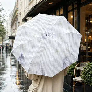 Background Abstract Pattern Folding Umbrella, Automatic Open, Iron Frame, Portable, Suitable for All Seasons, Travel, Office, Outdoor Use