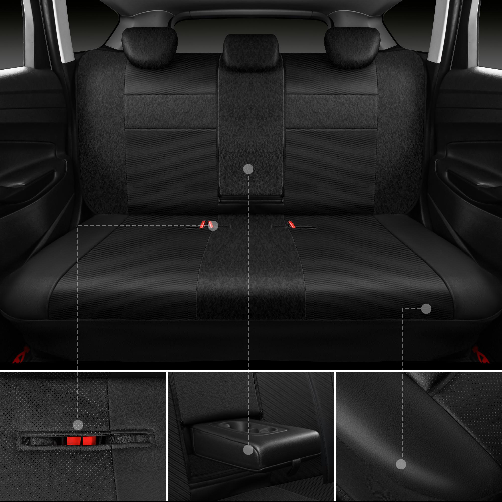 Leather Car Seat Covers Full Set Universal waterproof, 3D Foam Support  Universal Fit for Trucks Vans SUVs Sedans Automotive ,Airbag Compatible