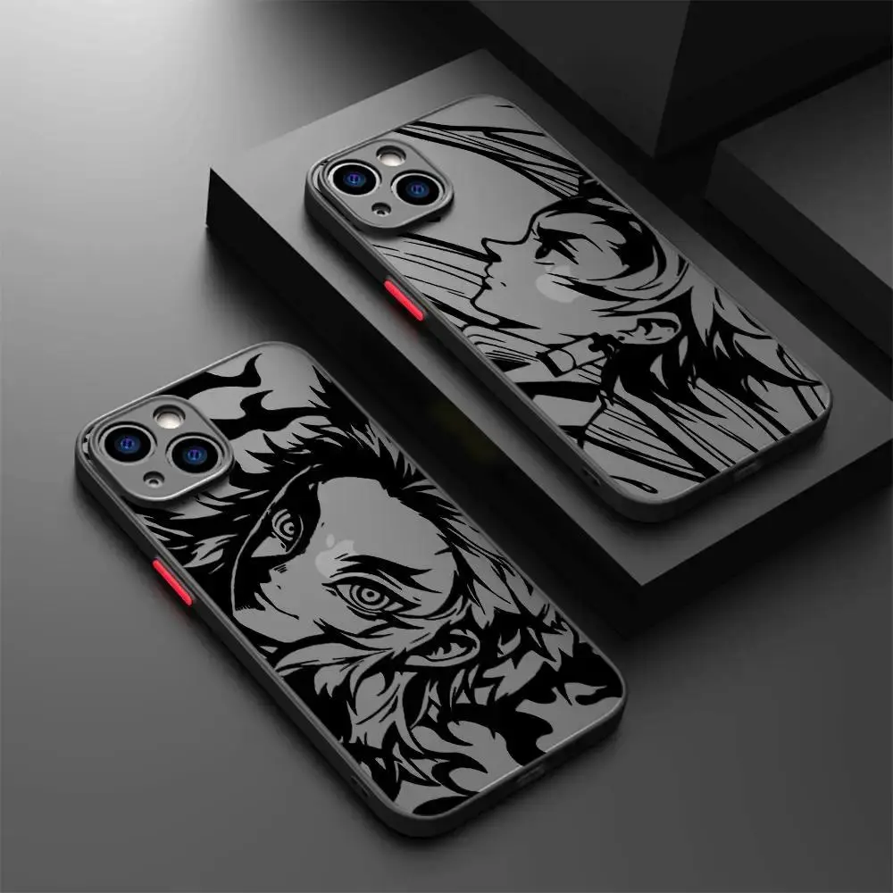 Demon Slayer Kimetsu No Yaiba Wireless Phone Case - Anti-Drop, Resistance, Full Protection, Aesthetic Printed Soft TPU for iPhone 17 Pro Max/Air,16,15,14,13,12,11 Plus Pro Max & Samsung S26,S25,S24,S23,S22,S21 FE Plus Ultra
