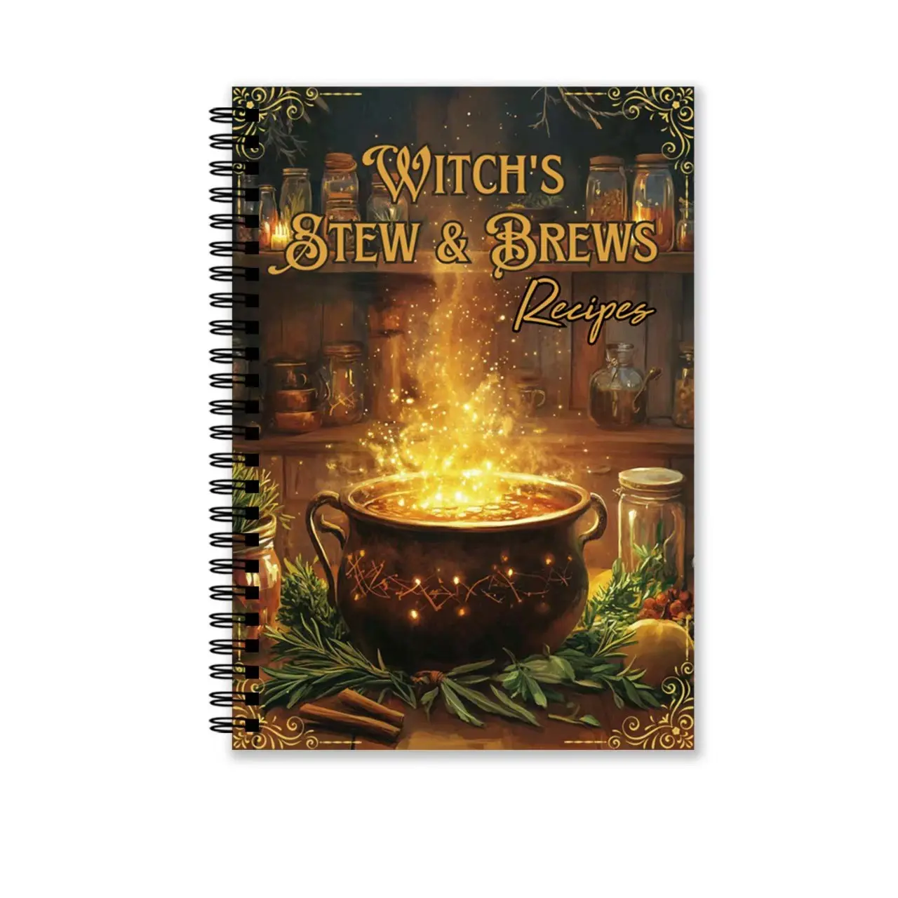 Witch's Stew & Brews Recipes Book, Magical Soup and Potion Formulas, Essential Guide for Witchcraft Enthusiasts, Unique Recipe Manual