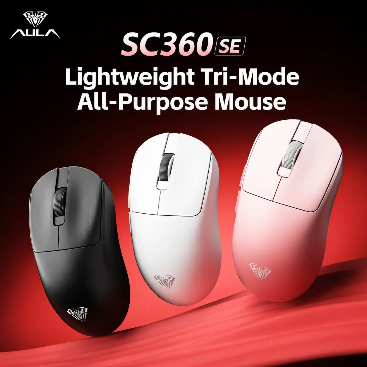 Aula Sc360se Lightweight Mouse, Wired/wireless Connection, Large Capacity Battery, Ergonomic Design, Compatible with Laptop/PC/mobile Devices
