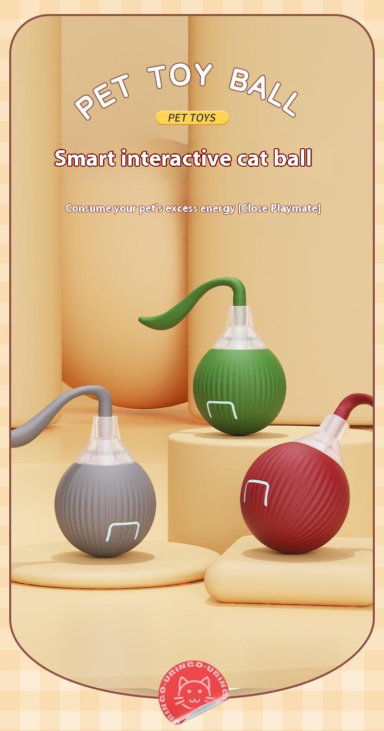 Interactive Cat Toy Ball Super Drive Cat Rolling Ball with Auto Shut Off & Wake-Up Features in Red Color for High-Energy Cats