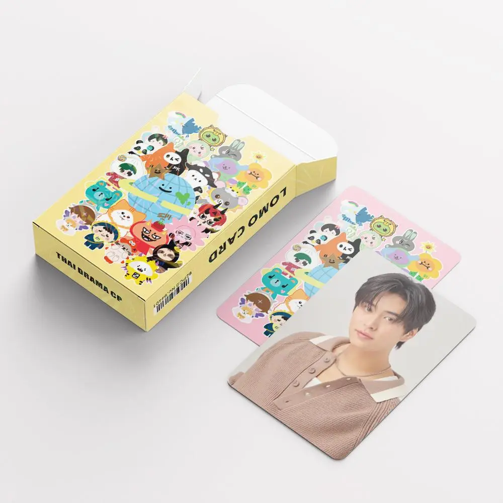 92Pcs GMMTV Laser Lomo Card Set - OffGun/EarthMix/JoongDunk HD Photocards, 60 Pcs Cards, 32 Stickers, 85*53 mm, Random Cover Fan Gift, Gmmtv Laser Lomo Cards
