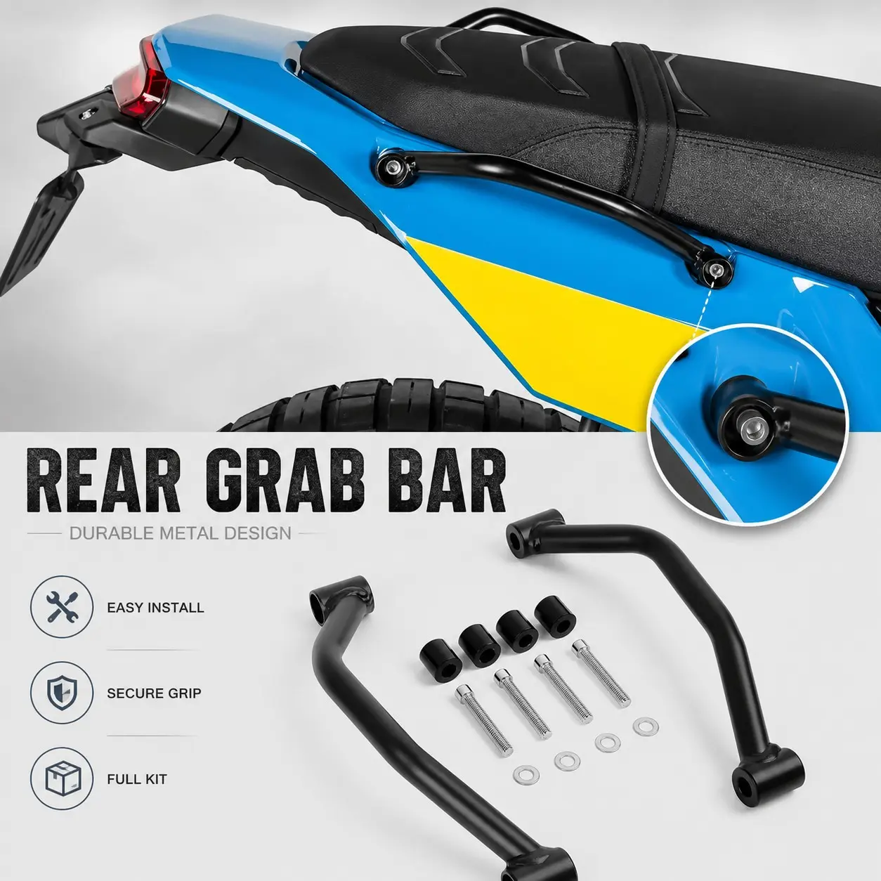 Yamaha Tenere 700 Xtz700 2019 Motorcycle Accessories, Passenger Rear Grab Handle, Seat Handle, Hand Grip Rod, Guard Bar, Motorcycle Parts