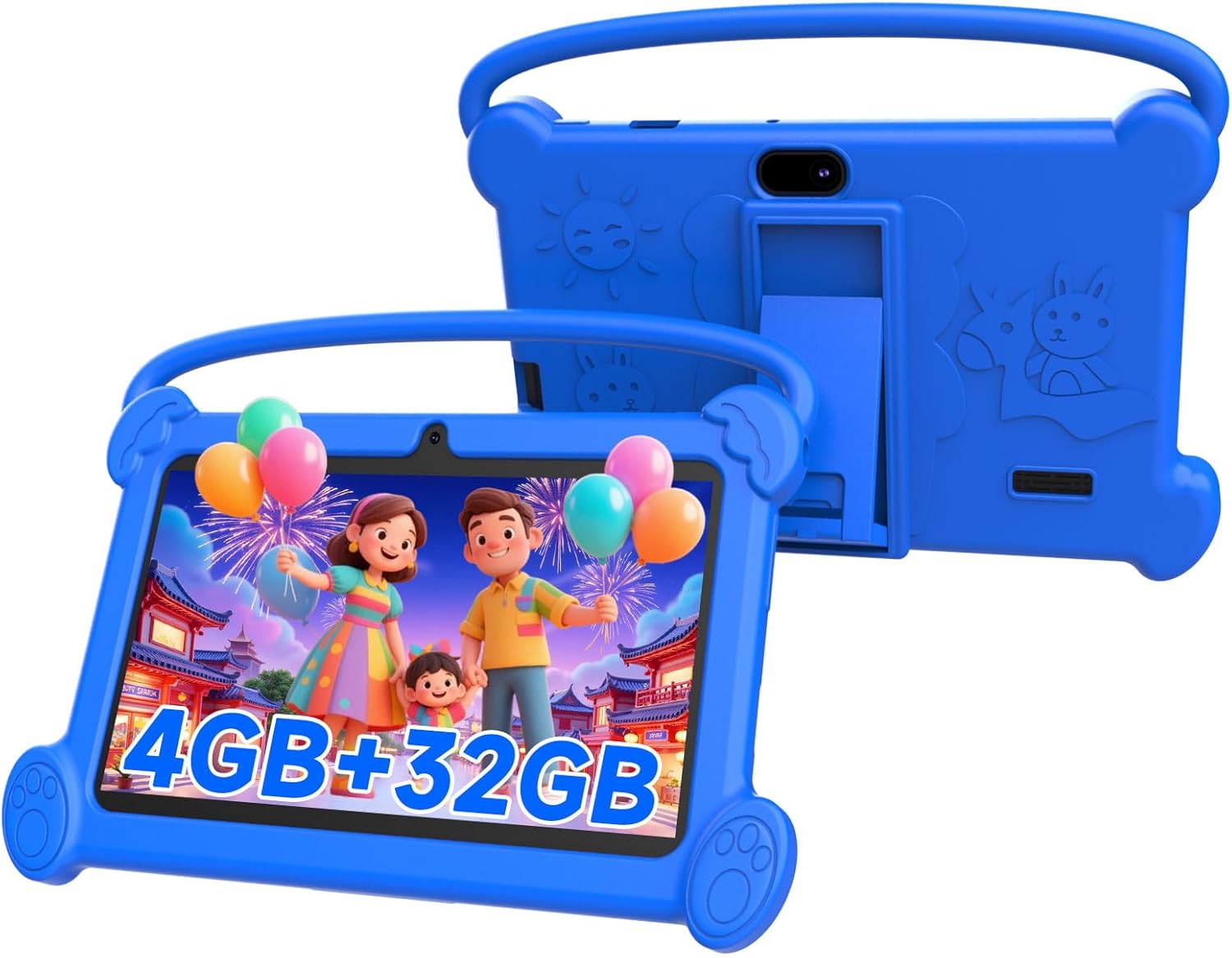 Kids Tablet 7 inch 3-9 Years Old 32GB ROM Toddler Tablet with Shockproof Case Kids Android Tablet Netflix YouTube aiwawa Apps Parent Controls